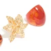 Brown Acrylic & Flower Rings 3-Pack