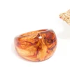 Brown Acrylic & Flower Rings 3-Pack