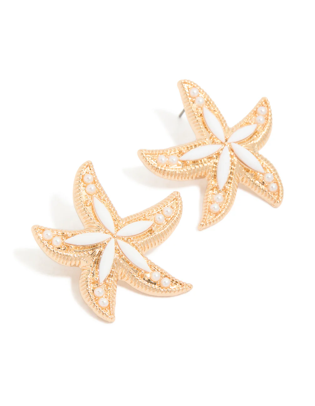 814-gold-white-acrylic-starfish-medallion-earrings-2.webp Gold White Acrylic Starfish Medallion Earrings