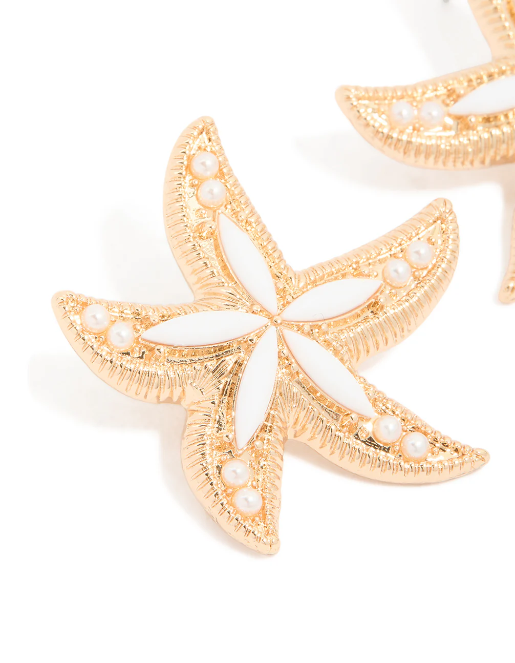 814-gold-white-acrylic-starfish-medallion-earrings-4.webp Gold White Acrylic Starfish Medallion Earrings