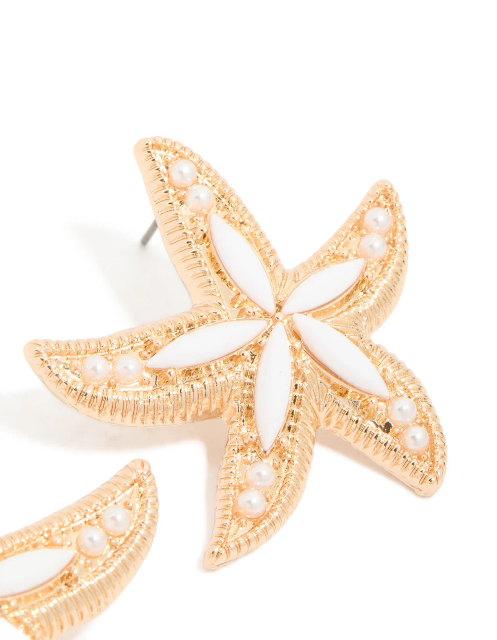 814-gold-white-acrylic-starfish-medallion-earrings-5.webp Gold White Acrylic Starfish Medallion Earrings