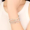 Silver Diamante Irregular Wrist Cuff