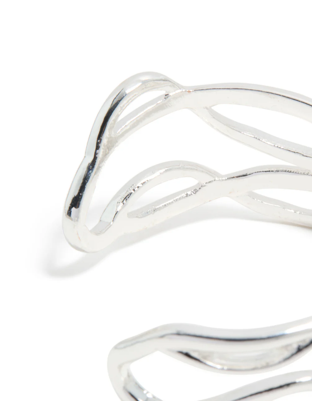 Silver Diamante Irregular Wrist Cuff