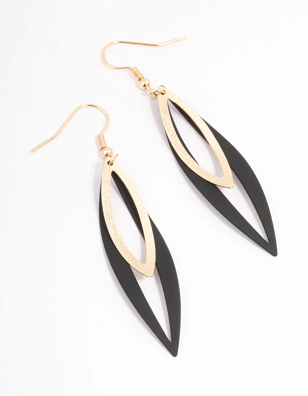 825-black-foiled-double-leaf-drop-earrings-1.webp Black Foiled Double Leaf Drop Earrings
