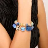 Blue & Green Beaded Pattern Stretch Bracelets 2-Pack