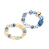 Blue & Green Beaded Pattern Stretch Bracelets 2-Pack