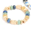 Blue & Green Beaded Pattern Stretch Bracelets 2-Pack