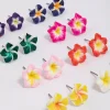 Bright  Frangipani Stud Earrings 8-Pack