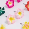 Bright  Frangipani Stud Earrings 8-Pack