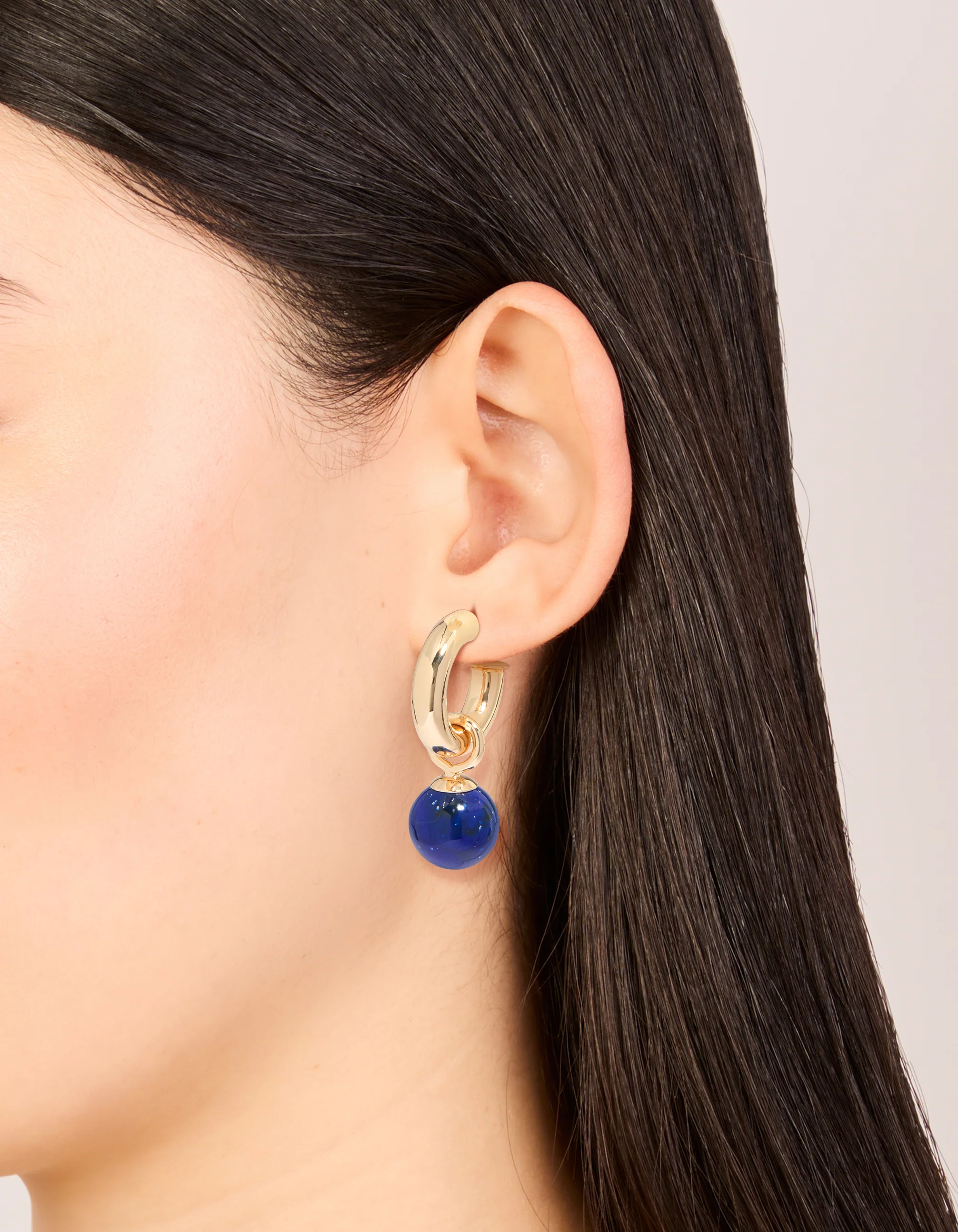 842-gold-blue-small-beaded-open-hoop-earrings-1.webp Gold & Blue Small Beaded Open Hoop Earrings