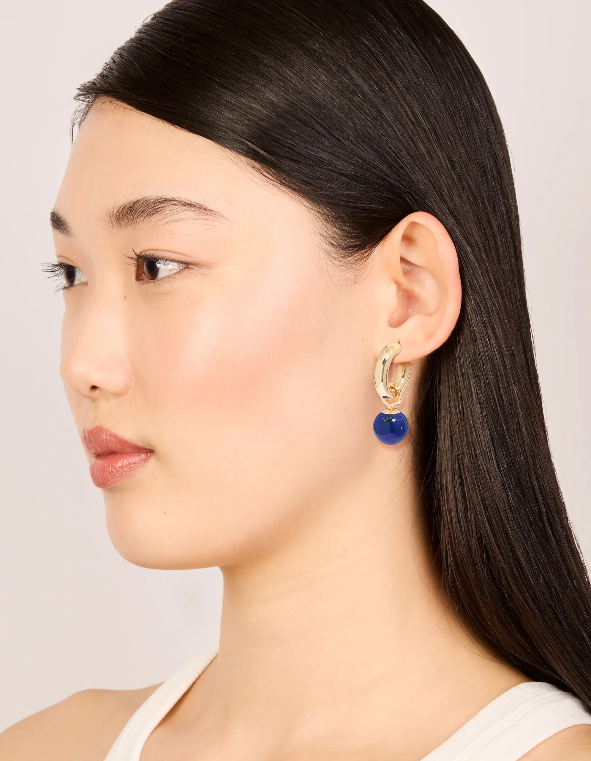 842-gold-blue-small-beaded-open-hoop-earrings-3.webp Gold & Blue Small Beaded Open Hoop Earrings
