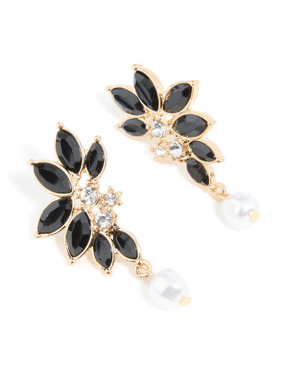 853-gold-black-diamante-pearl-marquise-stud-earrings-1.webp Gold Black Diamante Pearl Marquise Stud Earrings