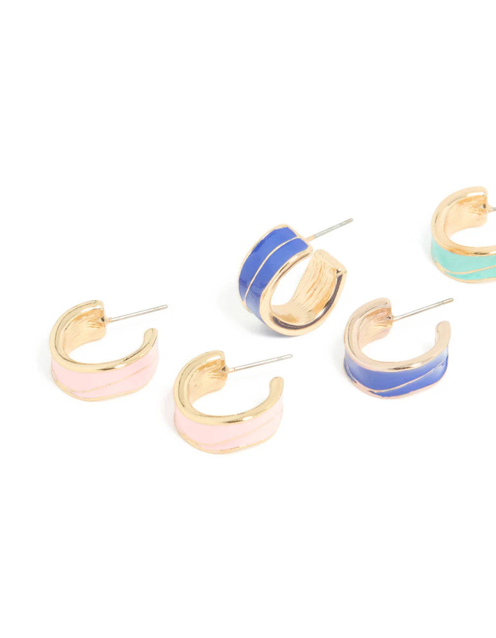 854-gold-blue-pink-enamel-wide-hoop-earrings-4-pack-2.webp Gold Blue & Pink Enamel Wide Hoop Earrings 4-Pack