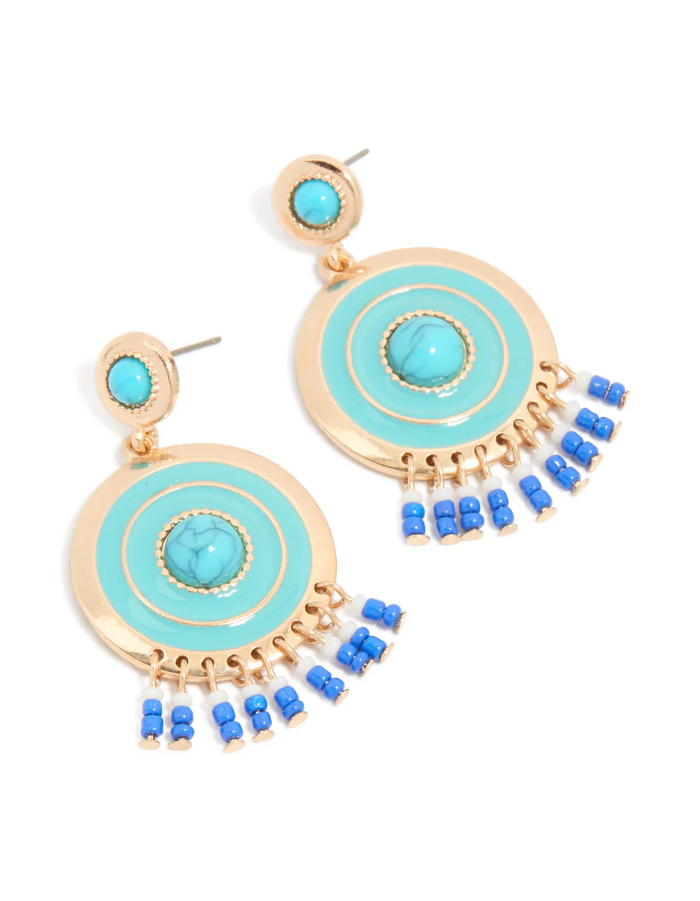 856-gold-blue-enamel-blue-beaded-round-drop-earrings-2.webp Gold Blue Enamel & Blue Beaded Round Drop Earrings