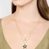 Gold Chain Diamante Flower Layered Necklace