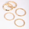 Gold Chain Link Ring 5-Pack