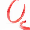 Red Rubber Coated 60mm Hoop Earrings