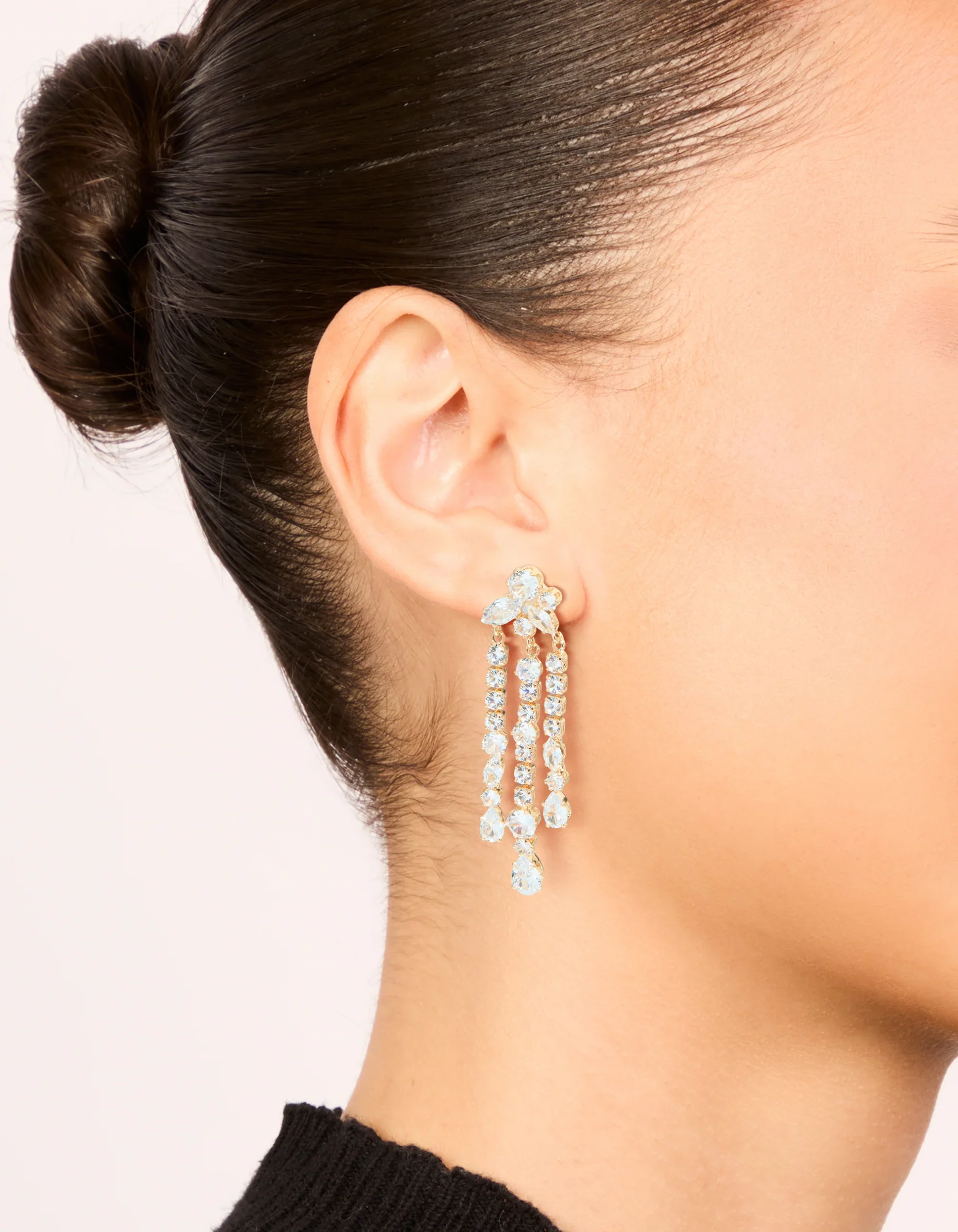 Gold Cubic Zirconia Drop Earrings