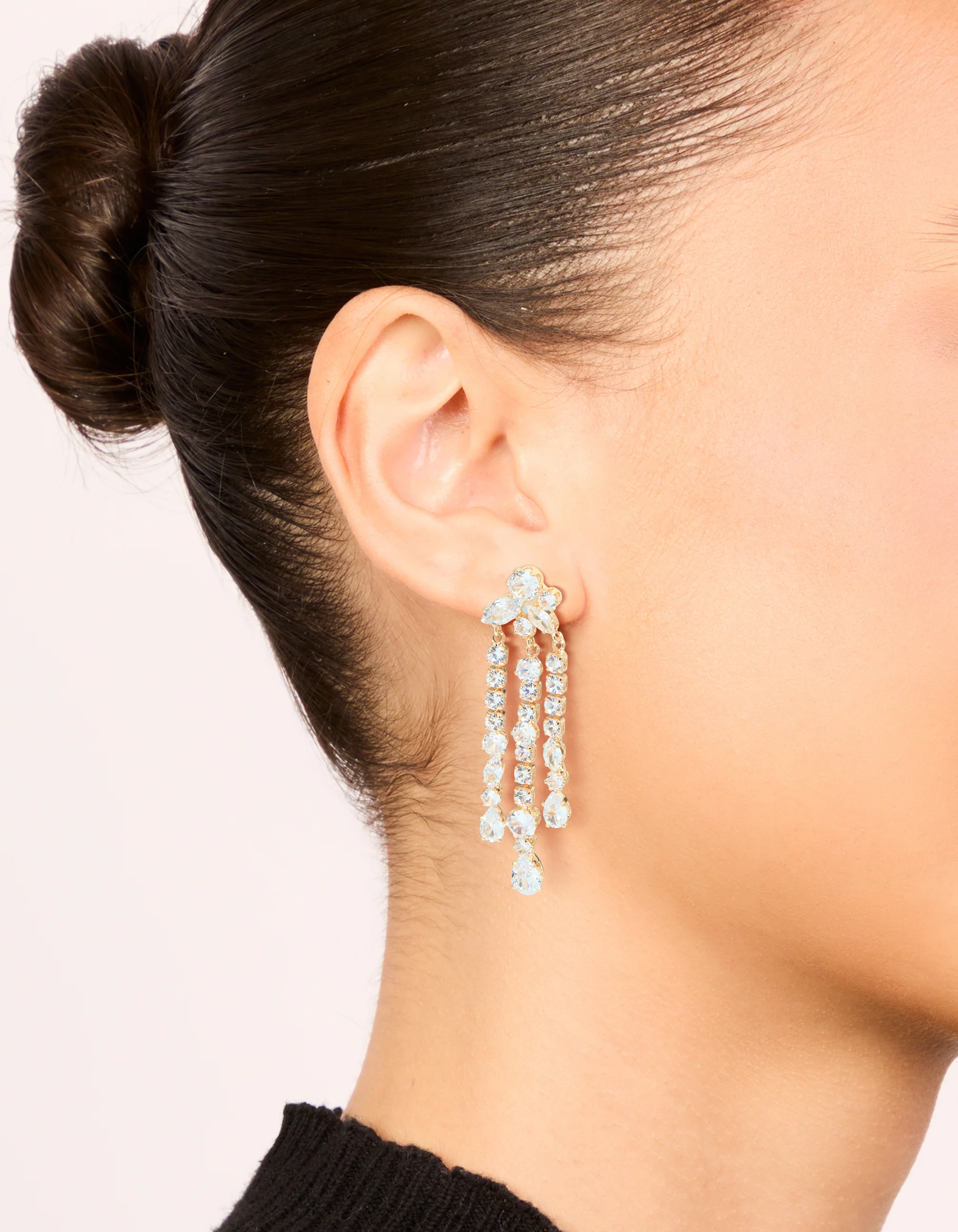 Gold Cubic Zirconia Drop Earrings
