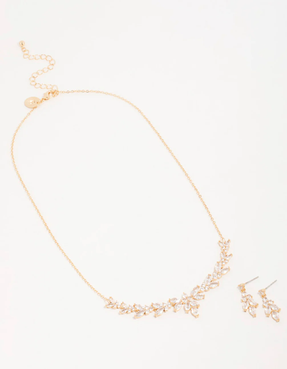 874-gold-cubic-zirconia-leaf-vine-necklace-earrings-set-2.webp Gold Cubic Zirconia Leaf Vine Necklace & Earrings Set