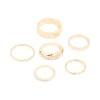 Gold Diamante Chic & Ribbed Rings 6-Pack
