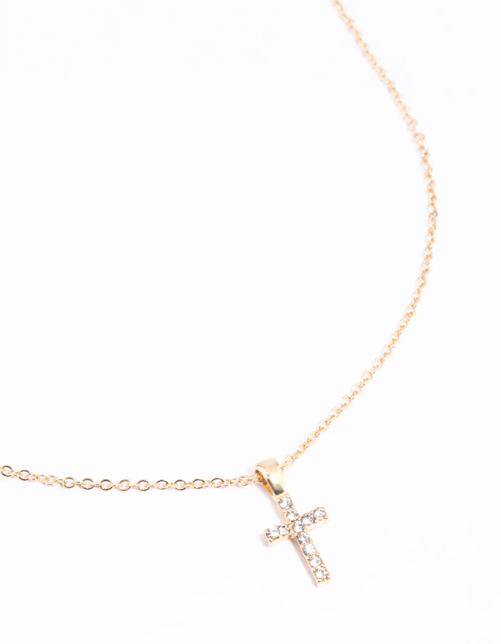 885-gold-diamante-cross-necklace-2.webp Gold Diamante Cross Necklace