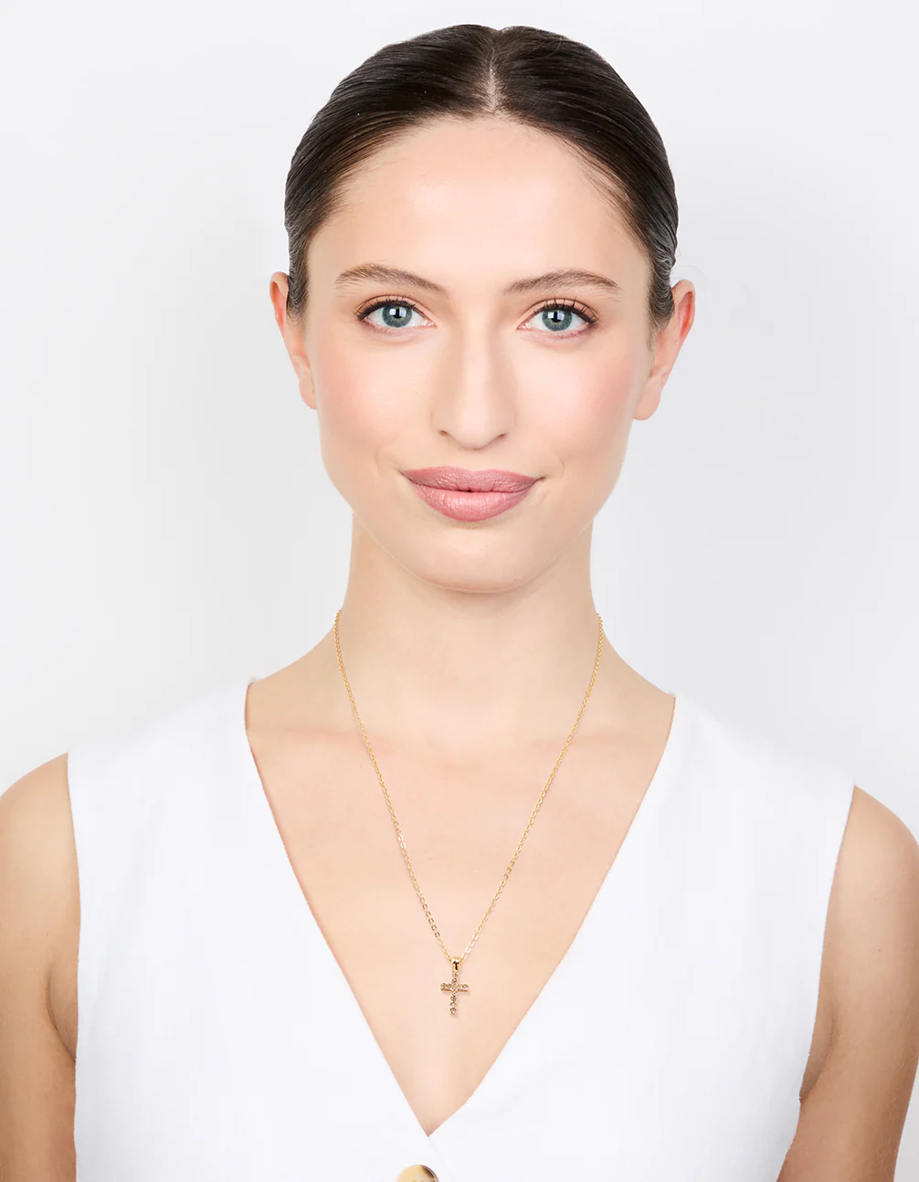 885-gold-diamante-cross-necklace-3.webp Gold Diamante Cross Necklace