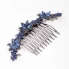 Gunmetal Simple Diamante Flower Comb