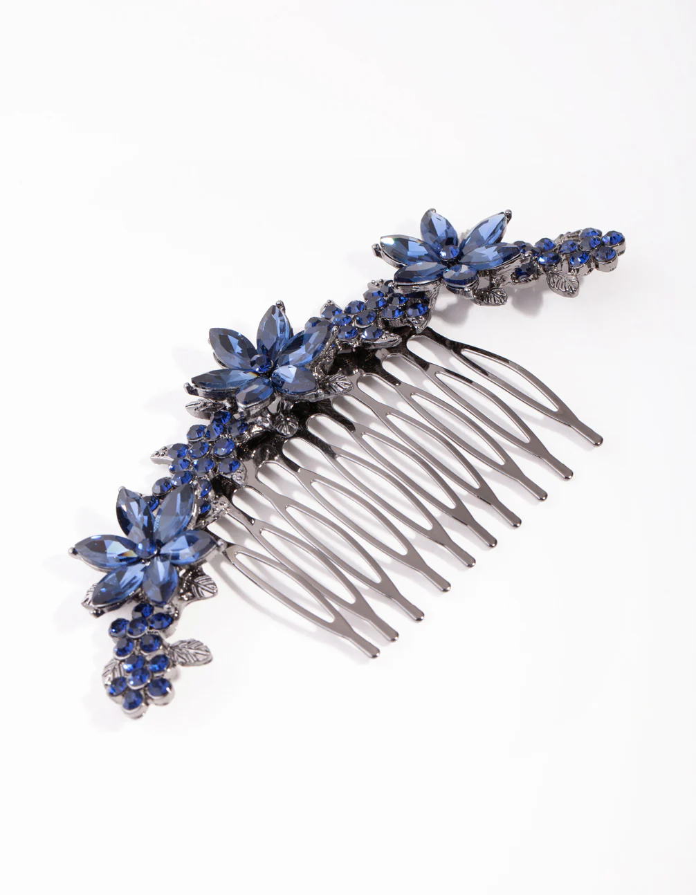 89-gunmetal-simple-diamante-flower-comb-1.webp Gunmetal Simple Diamante Flower Comb