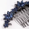 Gunmetal Simple Diamante Flower Comb