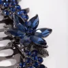 Gunmetal Simple Diamante Flower Comb