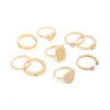 Gold Diamante Roman Numeral Rings 9-Pack