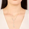 Gold Cubic Zirconia Floral Pear Y-Necklace