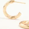 901-gold-fine-textured-hoop-earrings-4.webp Gold Fine Textured Hoop Earrings