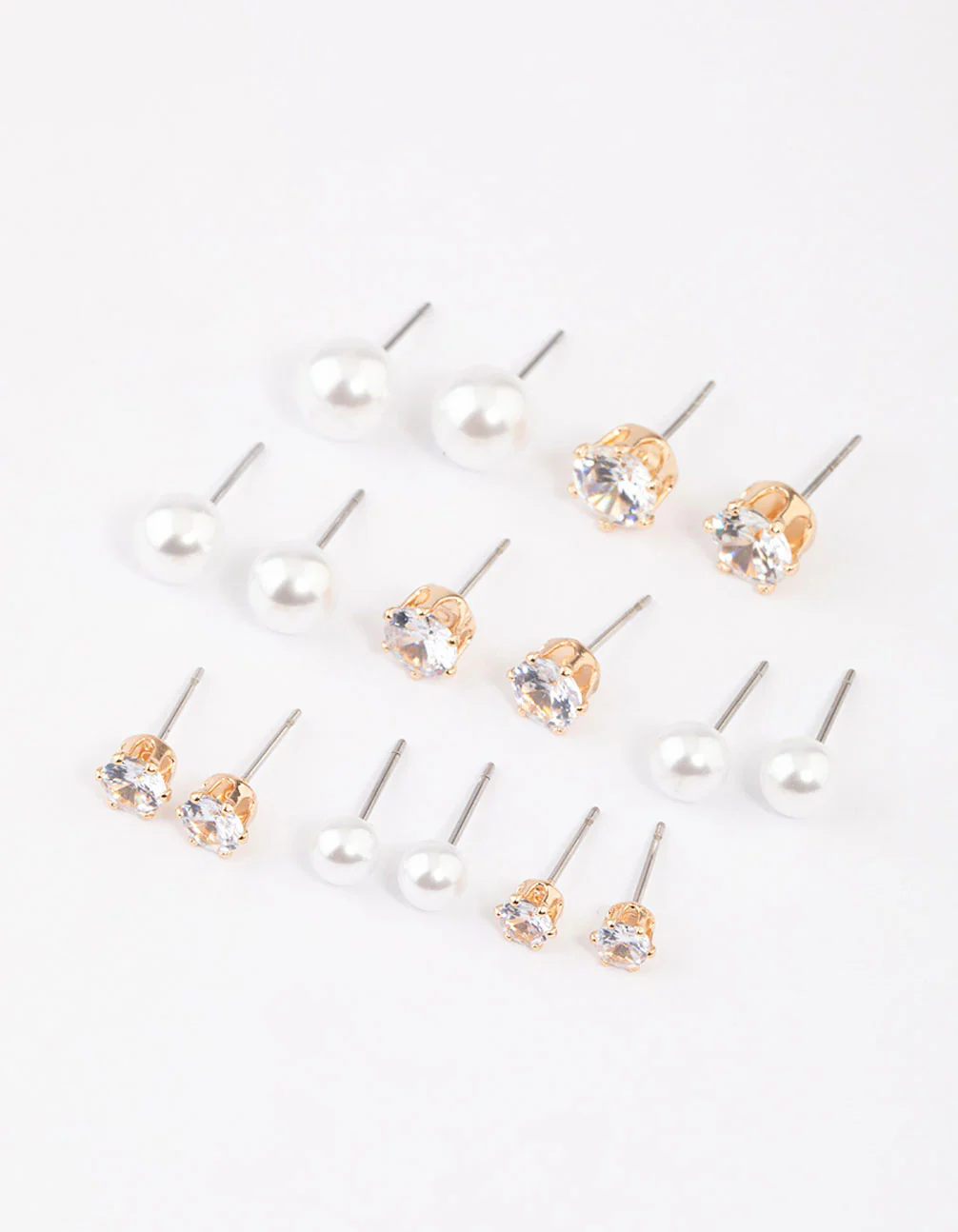 903-gold-graduating-diamante-pearl-earrings-8-pack-1.webp Gold Graduating Diamante & Pearl Earrings 8-Pack