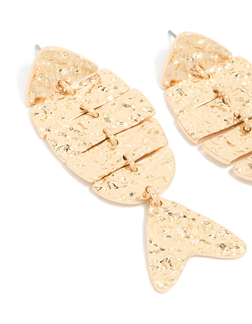 907-gold-hammered-fish-drop-earrings-4.webp Gold Hammered Fish Drop Earrings