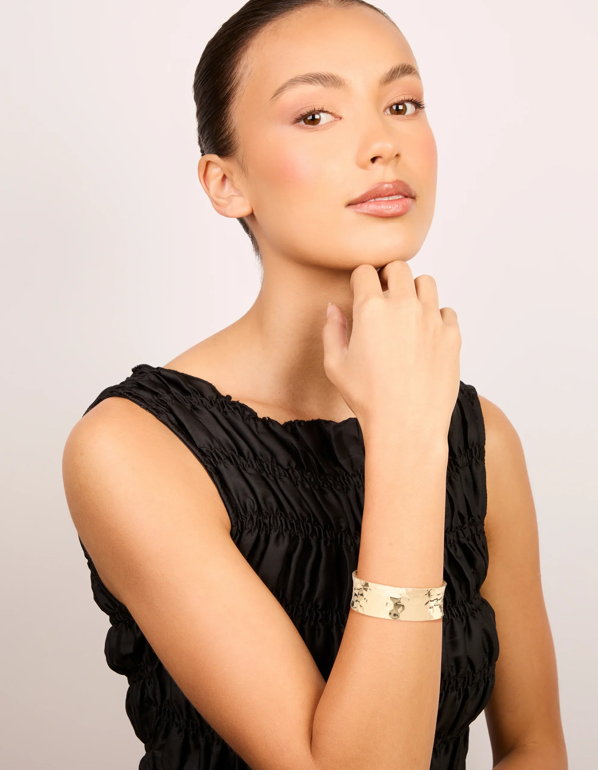 908-gold-hammered-open-wrist-cuff-3.webp Gold Hammered Open Wrist Cuff