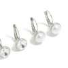 Silver Diamante & Pearl Huggie Earrings 3-Pack