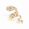 Gold Large Snake Diamante Ring