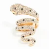 Gold Large Snake Diamante Ring