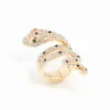 Gold Large Snake Diamante Ring