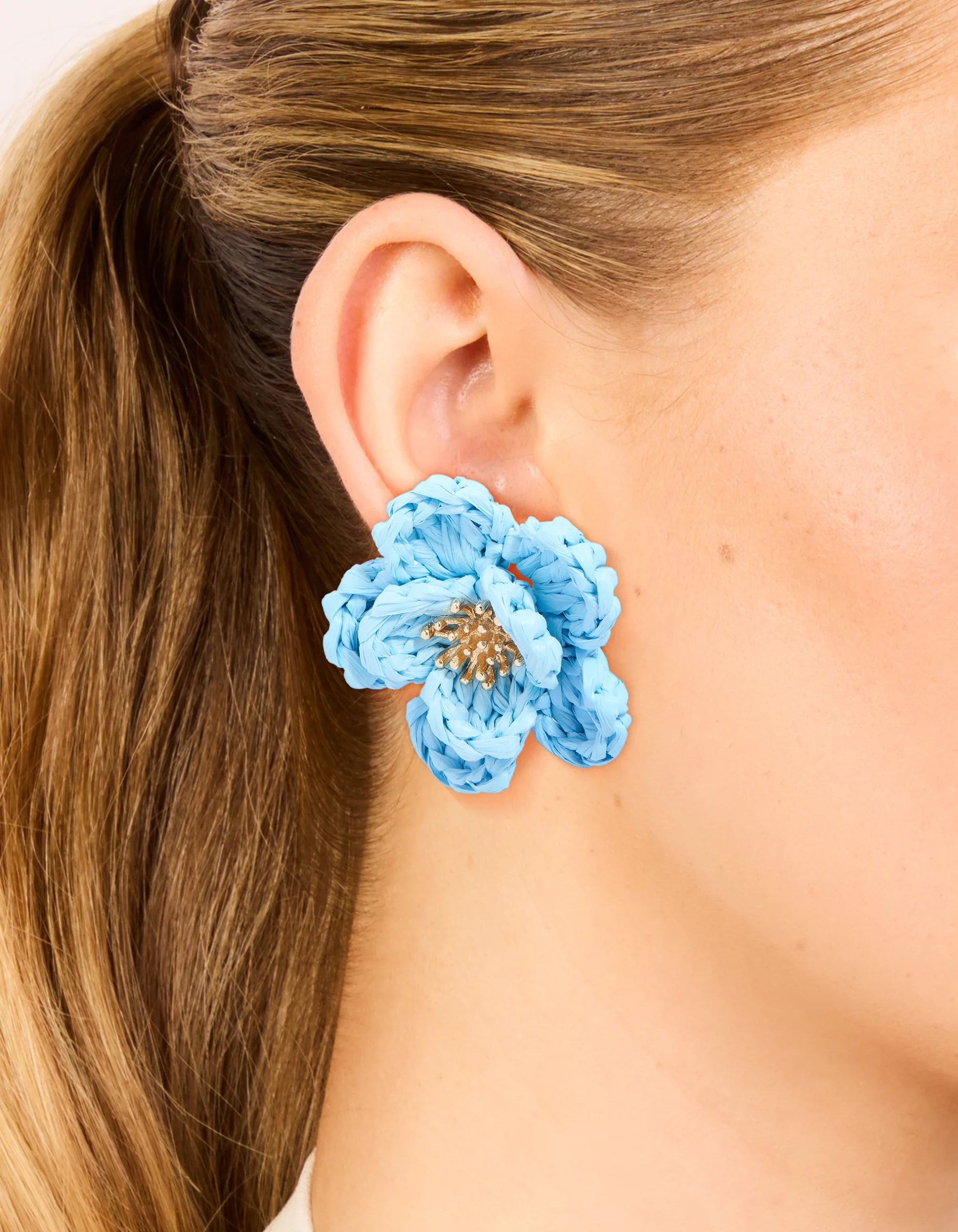 915-gold-light-blue-flower-medallion-earrings-2.webp Gold Light Blue Flower Medallion Earrings