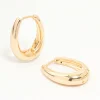Gold Oval Huggie Earrings