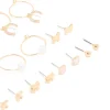 Gold Pearl Diamante & Coffee Earrings 12-Pack