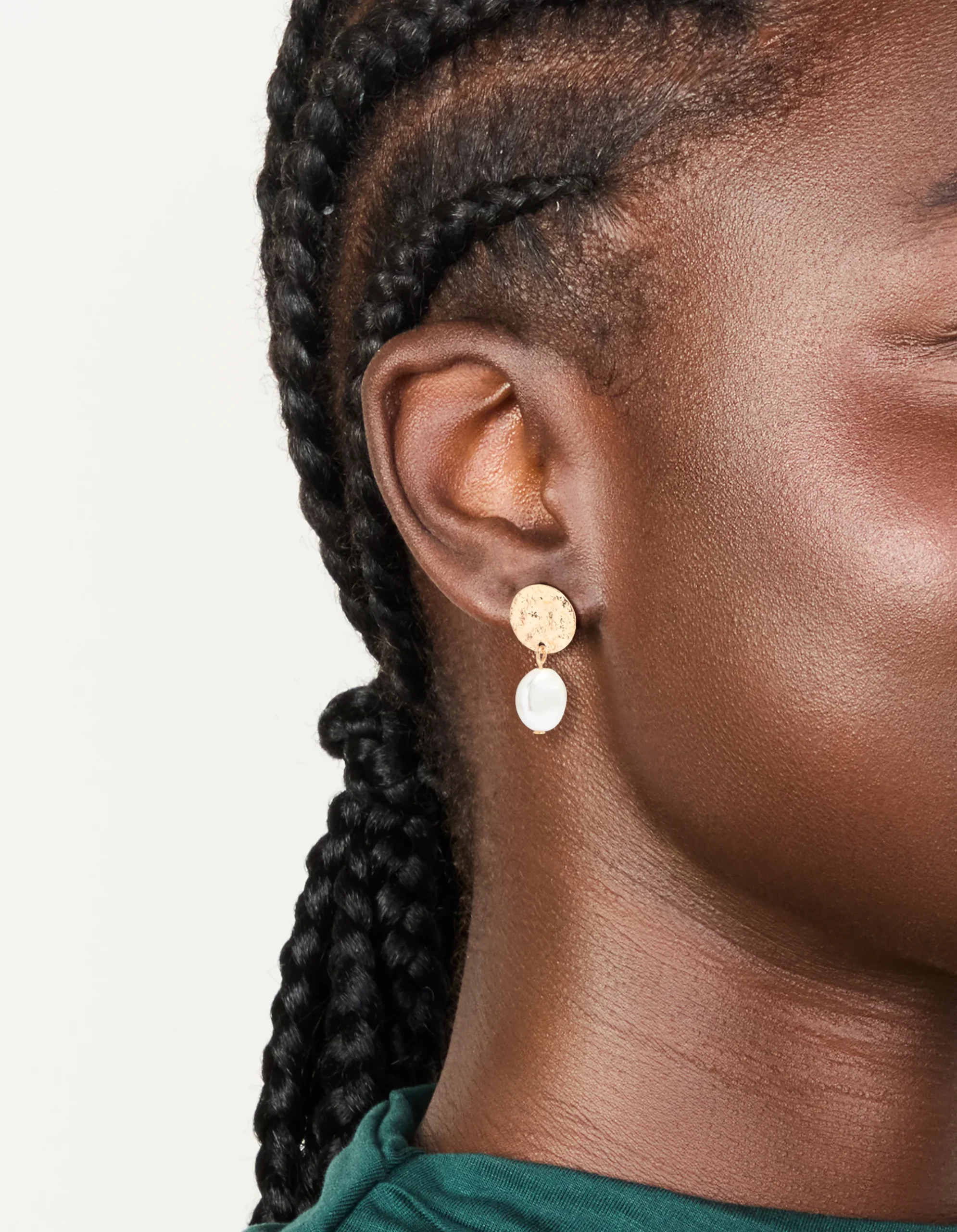926-gold-pearl-hammered-diac-drop-stud-earrings-1.webp Gold Pearl Hammered Diac Drop Stud Earrings