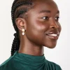 926-gold-pearl-hammered-diac-drop-stud-earrings-2.webp Gold Pearl Hammered Diac Drop Stud Earrings