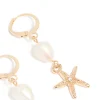 928-gold-pearl-starfish-huggie-drop-earrings-5.webp Gold Pearl Starfish Huggie Drop Earrings