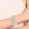 Silver Radiant Diamantes  Large Wrist Cuff