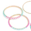 Gold Pink & Blue Beaded Bangles 5-Pack