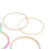 Gold Pink & Blue Beaded Bangles 5-Pack